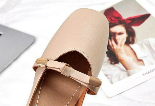 N Flats Zapatos De Tacón Bajo De Moda Retro Para Mujer
