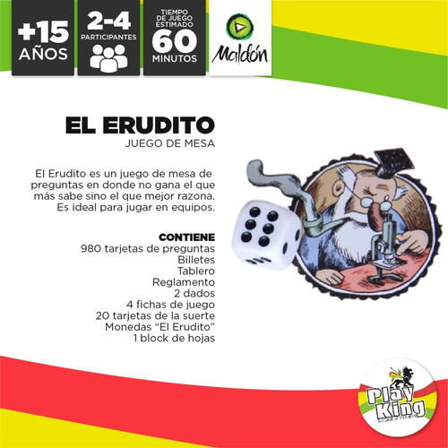 Imagen 2 de 10 de Maldon El Erudito Cultura Original Juego De Mesa Playking