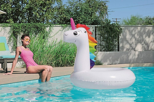 Unicornio Aro Flotador Gigante Inflable Bestway Pileta 36123