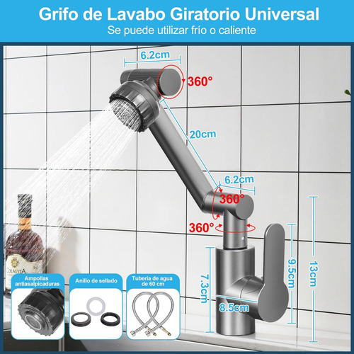Llave Monomando Fregadero Llave Mezcladora Tarja Cocina 360° Cesar®