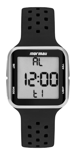 Relogio Masculino Preto Cinza Digital Quadrado Mormaii