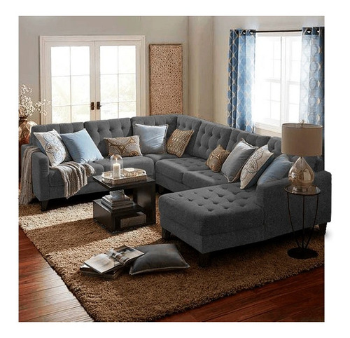 Sillon Sala Ottawa Lino Gris Mueble Sofa Salas Muebles