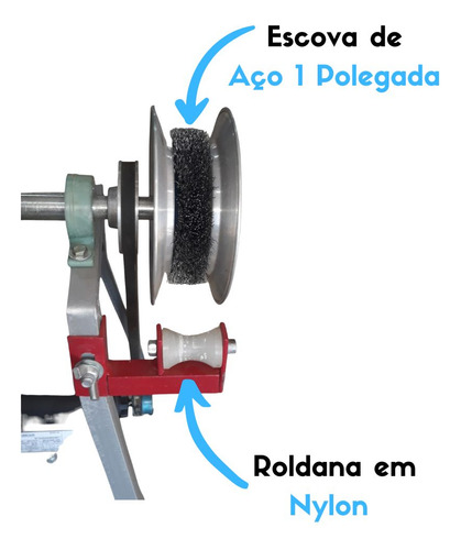 Raspador De Cana Elétrico Limpador Com Cavalete + 3 Escovas