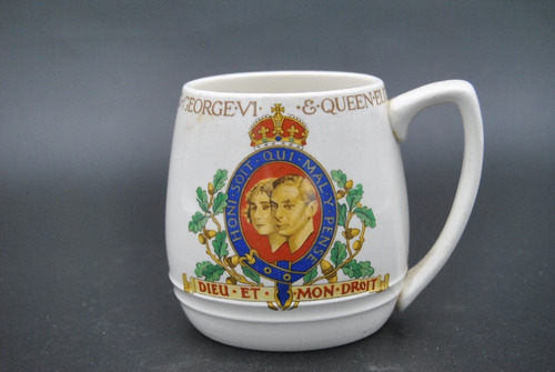 Antigua Taza George Vi Elizabeth 1937 Inglesa Vintage Loza