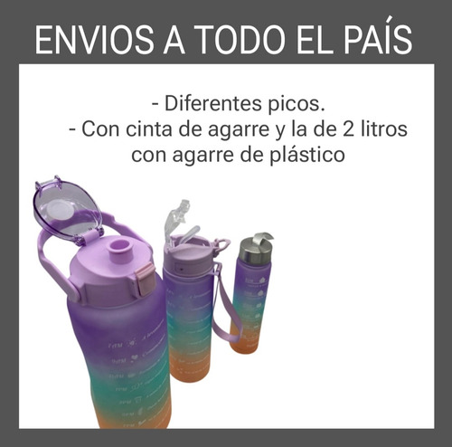 Botella Motivacional Set X3 Unidades Salmon
