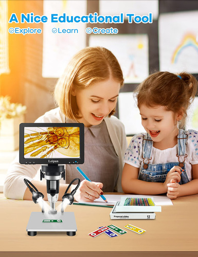 Microscopio Leipan Digital Lcd 7 1200x 12 Mp Con Pantalla