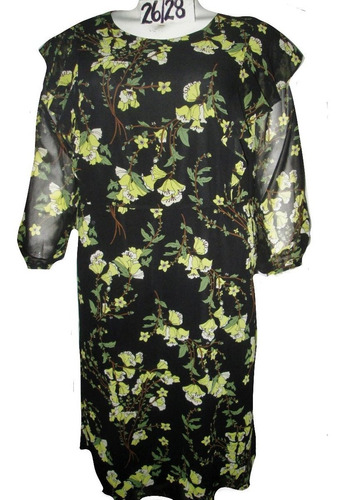 Vestido Negro Flores Amarillas Estampadas Talla 4x (46/48mex) | Envío gratis Vestido Negro Flores Amarillas Estampadas Talla 4x (46/48mex) | Envío gratis