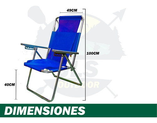 Imagen 3 de 7 de Sillon Reposera Sousa Alto Alum 1 PuLG 5 Pos Coversol Kit X2