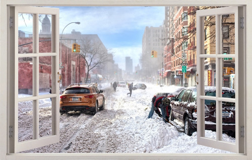 Adesivo Parede Decorativo Quarto Carros Neve New York City