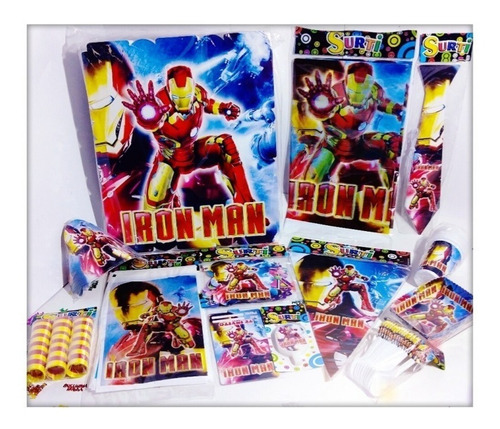 Kit Decoración Piñata Fiesta  Infantil Temática Iron Man