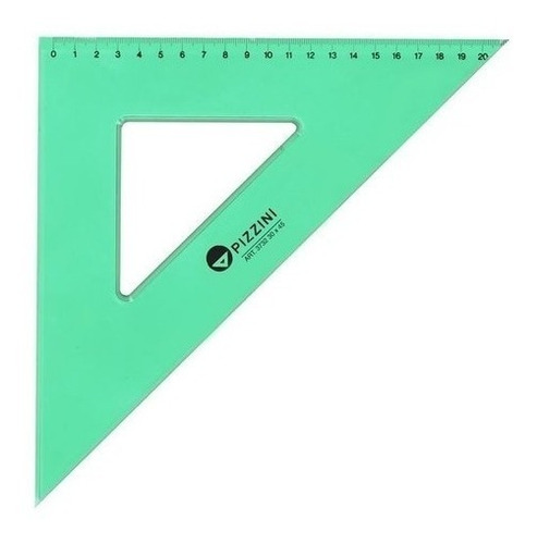 Escuadra 30 Cm 45º Pizzini Para Dibujo Tecnico Verde