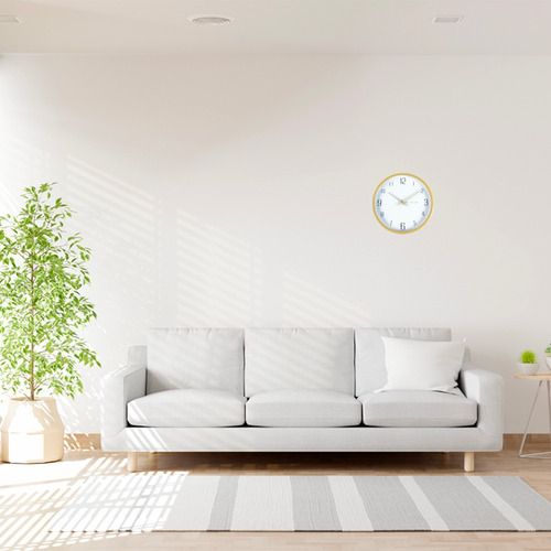 Reloj De Pared Colgante Analogico Decorativo Nordico 29 Cm Estructura Madera Fondo Blanco
