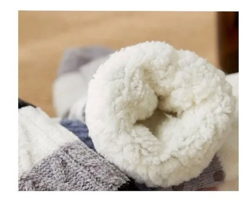 Imagem 4 de 5 de Meia Masculina Inverno: Lã Forrada Pelúcia Antiderrapante