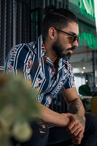 Imagen 2 de 6 de Camisa Manga Corta 2097 Cuello Sport Millionaire Estampada
