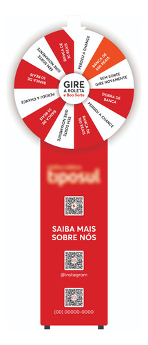 Roleta De Prêmios 1,70x0,60m - Personalizada Com Totem