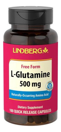 Lindberg L-glutamina 500 Mg Cápsulas De Forma Libre, Fermen