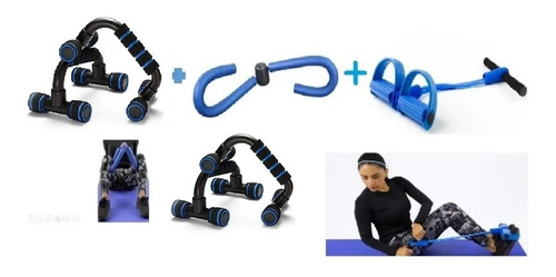 Push Up Bars + Resorte Ejercitador + Remo