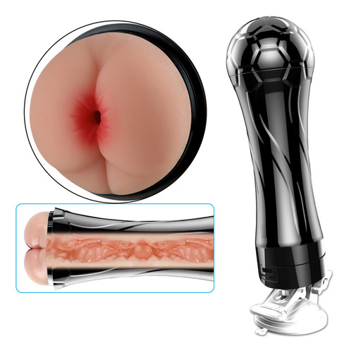 Masturbador Masculino Giratorio Con Base De Succión - Anal Color Negro Tipo de orificio Ano