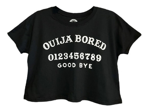 Blusa Crop Top - Ouija Bored Negra 