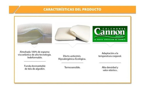 Imagen 2 de 3 de Almohada Cannon Viscoelastica Cervical Inteligente Envio S/c