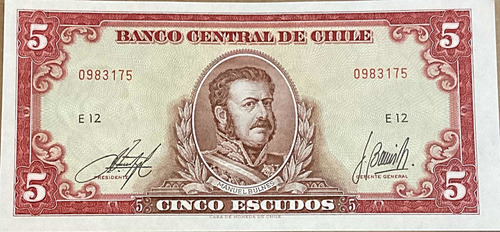 Billete De Cinco Escudos Sin Uso Originales Genuinos