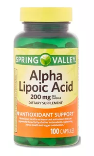 Antioxidante Acido Alfa Lipoico 100c 200mg Alpha Lipoic Acid Sabor Neutro