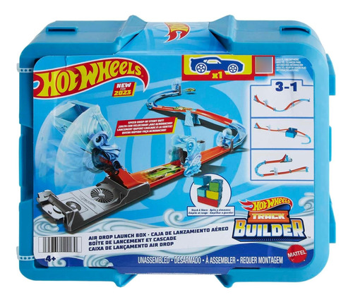 Hot Wheels Track Builder Caja De Lanzamiento Aéreo 3 En 1