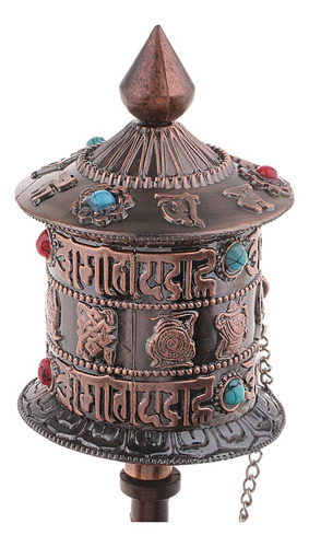 Imagen 4 de 4 de Columpio Rueda De Oración Budismo Nepal Del Tíbet Hecho De