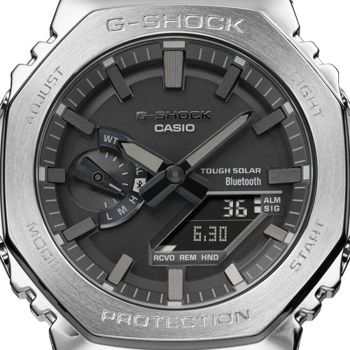 Reloj Casio Plateado Gm-b2100d-1a Original Para Caballero Ew Color del fondo Gris oscuro