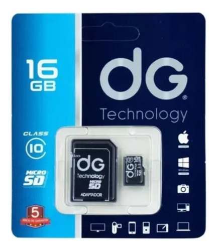 Memoria Micro Sd 16gb + Adaptador Dg Clase 10