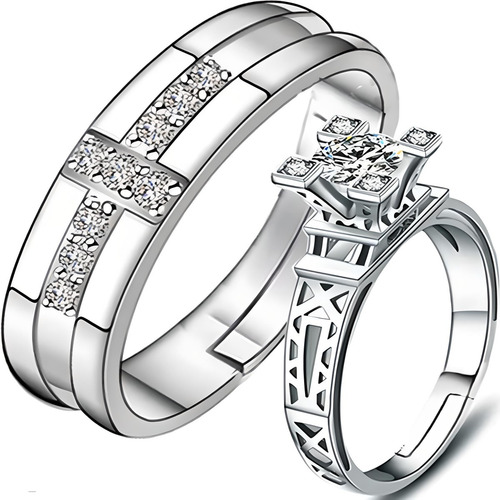 Anillos Plata 925 Corazón Ajustable Mujer Compromiso Pareja