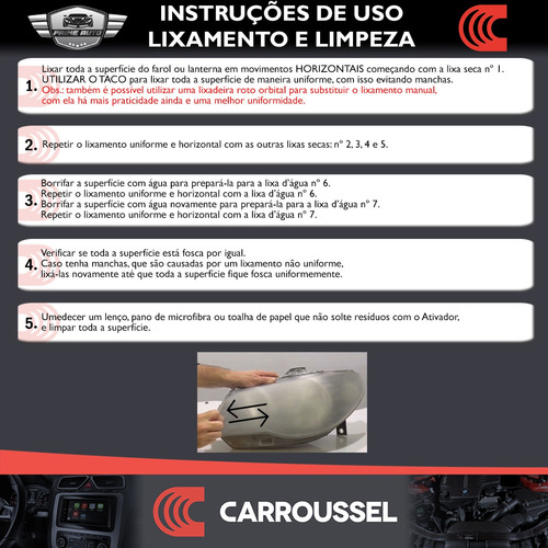 Kit Estetica Farois Lanterna Amarelo Fosco Amarelado Prime