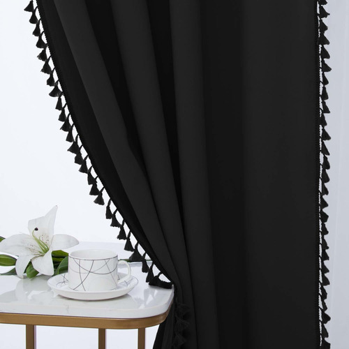 Pom Pom Blackout Curtains For Bedroom And Living Room  ...