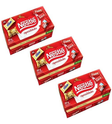 Bombones De Chocolate Nestlé Especialidades 15und X 3pack 