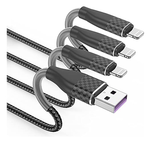 Usb A A Cable De Rayo,3pack[apple Mfi Certified]iPhone Charg