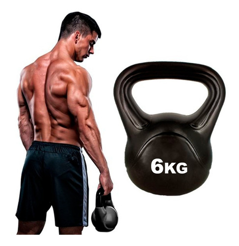 Pesa Rusa Kettlebell 6kg Entrenamiento / Crossfit / Fitness Color Negro