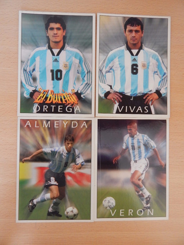 3 Figuritas Grandes Selección Argentina, Mundial 1998