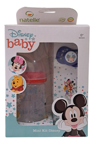 Kit Mamadera Combo Accesorios Disney Baby Chupete Bebe Vaita