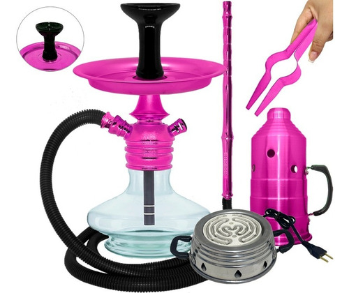 Imagem 2 de 6 de Narguile Black Hookah Mini Monster Completo Barato Fogareiro