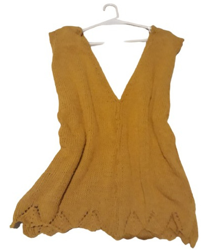Remera Hilo De Algodón Tejida A Mano Con Profundo Escote-73