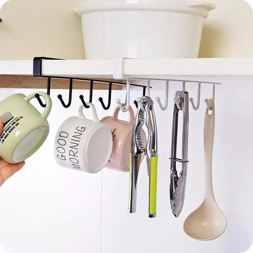 Imagen 8 de 10 de Soporte Metal Colgador Tazas 6 Ganchos Cocina