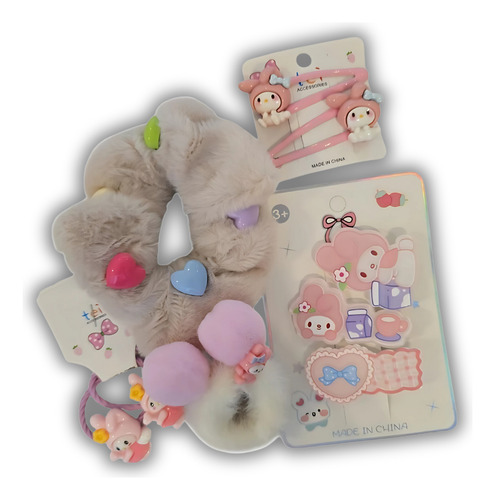 Mini Set Accesorios De Pelo Sanrio Rosa