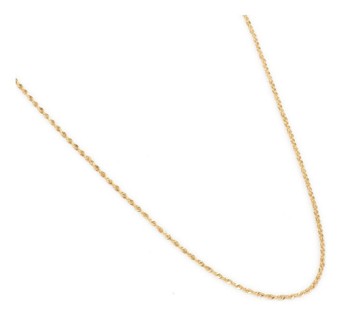 Cadena Collar Torsal 2mm Unisex 45cm Oro Italiano Hueco 10k Color Dorado