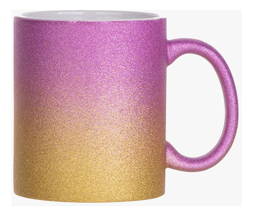 Taza Con Glitter Porosa Sublimar Colores C/caja Individual Color Fucsia/dorado