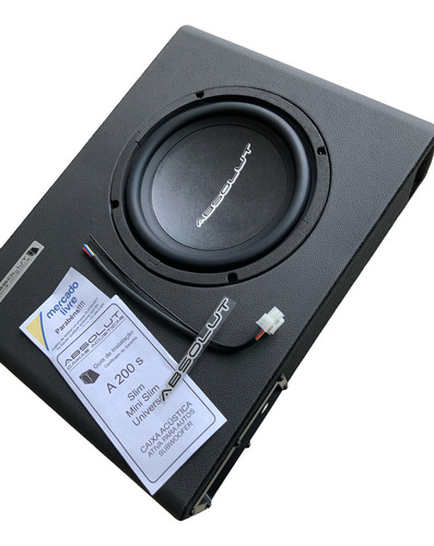 Caixa De Som Amplificada Automotiva Slim Sub 8 Polegadas Cor Preto