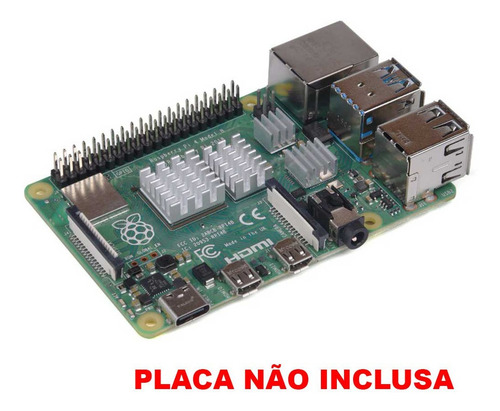 Case Oficial Para Raspberry Pi4 Pi 4 + Dissipadores De Calor