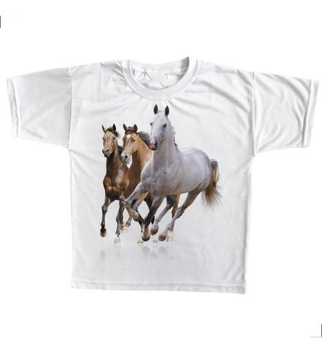 Camiseta Masculina Infantil Três Cavalos Estampa Country