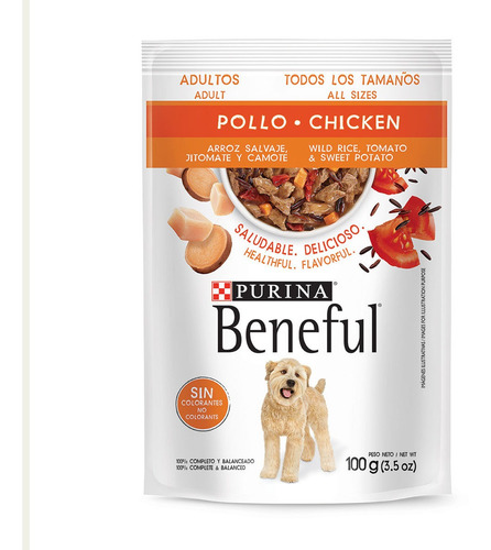 Alimento Beneful Perro Adulto Pollo Arroz Verduras 100 Gr.