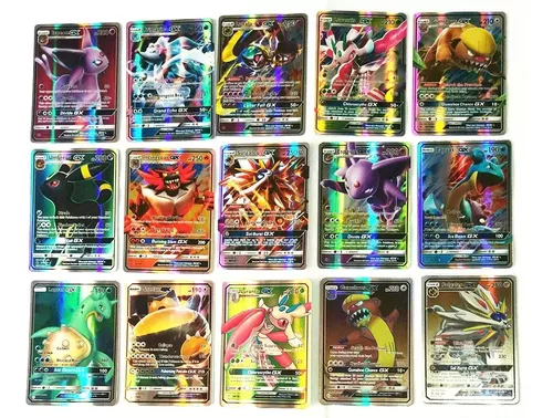 Lote 50 cartas pokemon gx(inglês) - grátis adesivos E carta