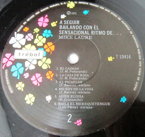 Mike Laure - A Seguir Bailando Con El Sensacional Ritmo Lp